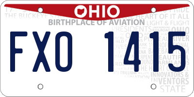 OH license plate FXO1415