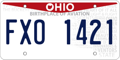 OH license plate FXO1421