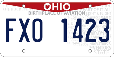 OH license plate FXO1423