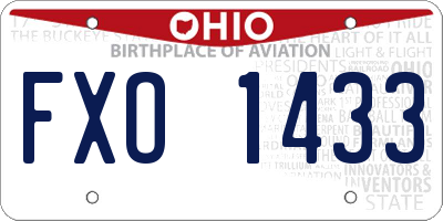 OH license plate FXO1433