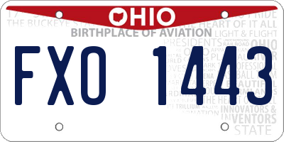 OH license plate FXO1443