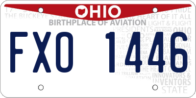 OH license plate FXO1446