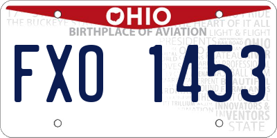 OH license plate FXO1453