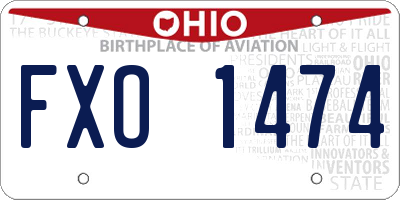 OH license plate FXO1474