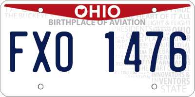 OH license plate FXO1476