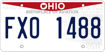 OH license plate FXO1488