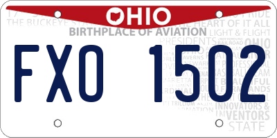 OH license plate FXO1502