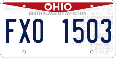 OH license plate FXO1503