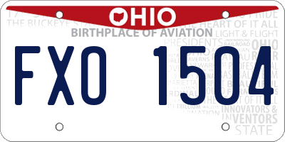 OH license plate FXO1504