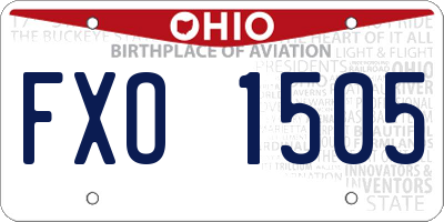 OH license plate FXO1505