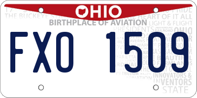 OH license plate FXO1509