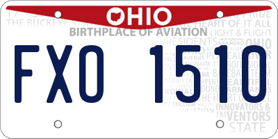 OH license plate FXO1510