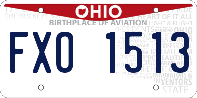 OH license plate FXO1513