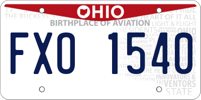 OH license plate FXO1540