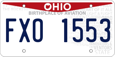 OH license plate FXO1553