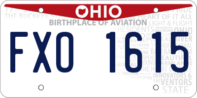 OH license plate FXO1615