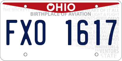 OH license plate FXO1617