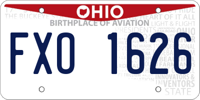 OH license plate FXO1626