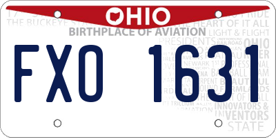 OH license plate FXO1631