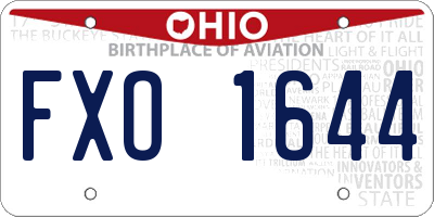 OH license plate FXO1644