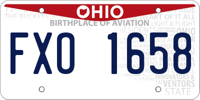 OH license plate FXO1658