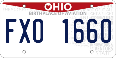 OH license plate FXO1660
