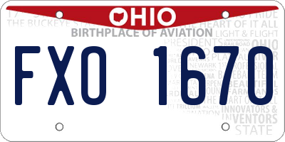 OH license plate FXO1670