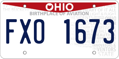 OH license plate FXO1673