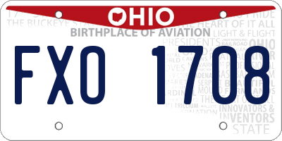 OH license plate FXO1708