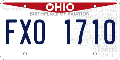 OH license plate FXO1710