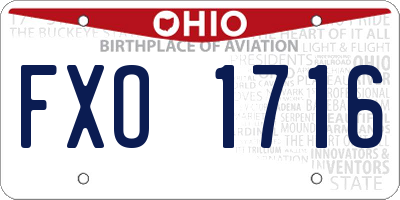OH license plate FXO1716