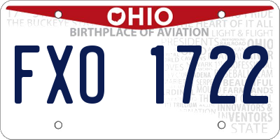 OH license plate FXO1722