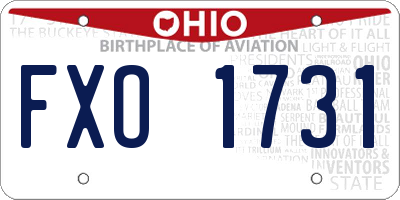 OH license plate FXO1731