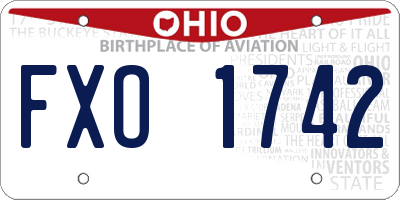 OH license plate FXO1742
