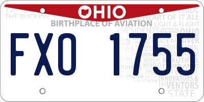 OH license plate FXO1755