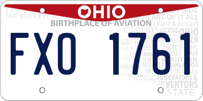 OH license plate FXO1761