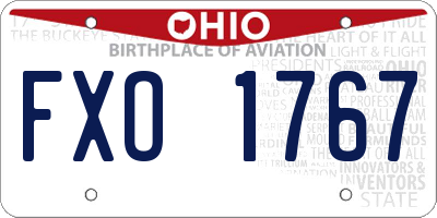 OH license plate FXO1767