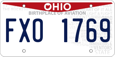 OH license plate FXO1769
