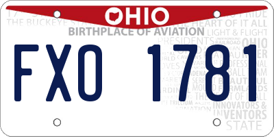 OH license plate FXO1781