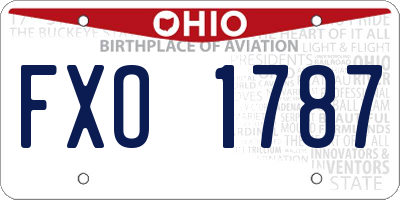 OH license plate FXO1787