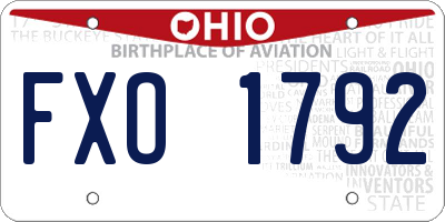 OH license plate FXO1792