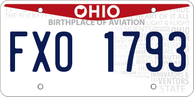 OH license plate FXO1793
