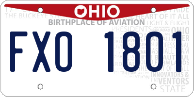 OH license plate FXO1801