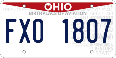 OH license plate FXO1807