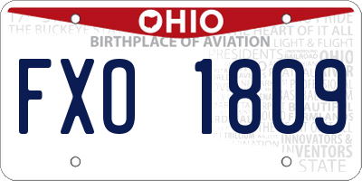OH license plate FXO1809