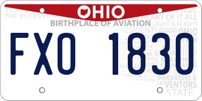 OH license plate FXO1830