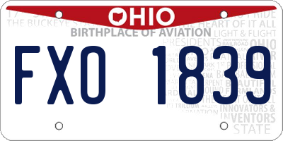 OH license plate FXO1839