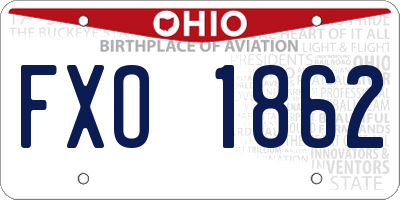 OH license plate FXO1862