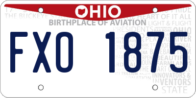 OH license plate FXO1875
