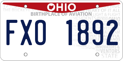 OH license plate FXO1892